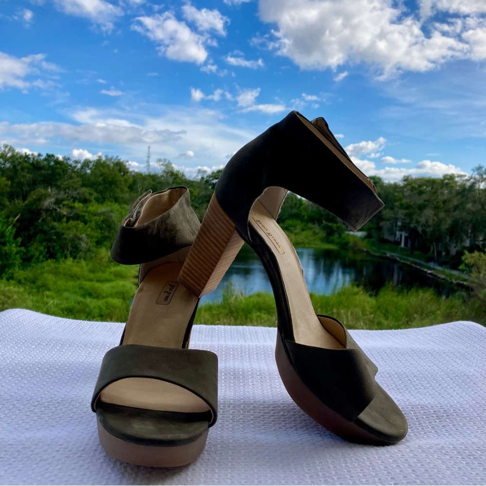 Paul Green Green and Brown Heels SHOES SIZE: 5 1/5